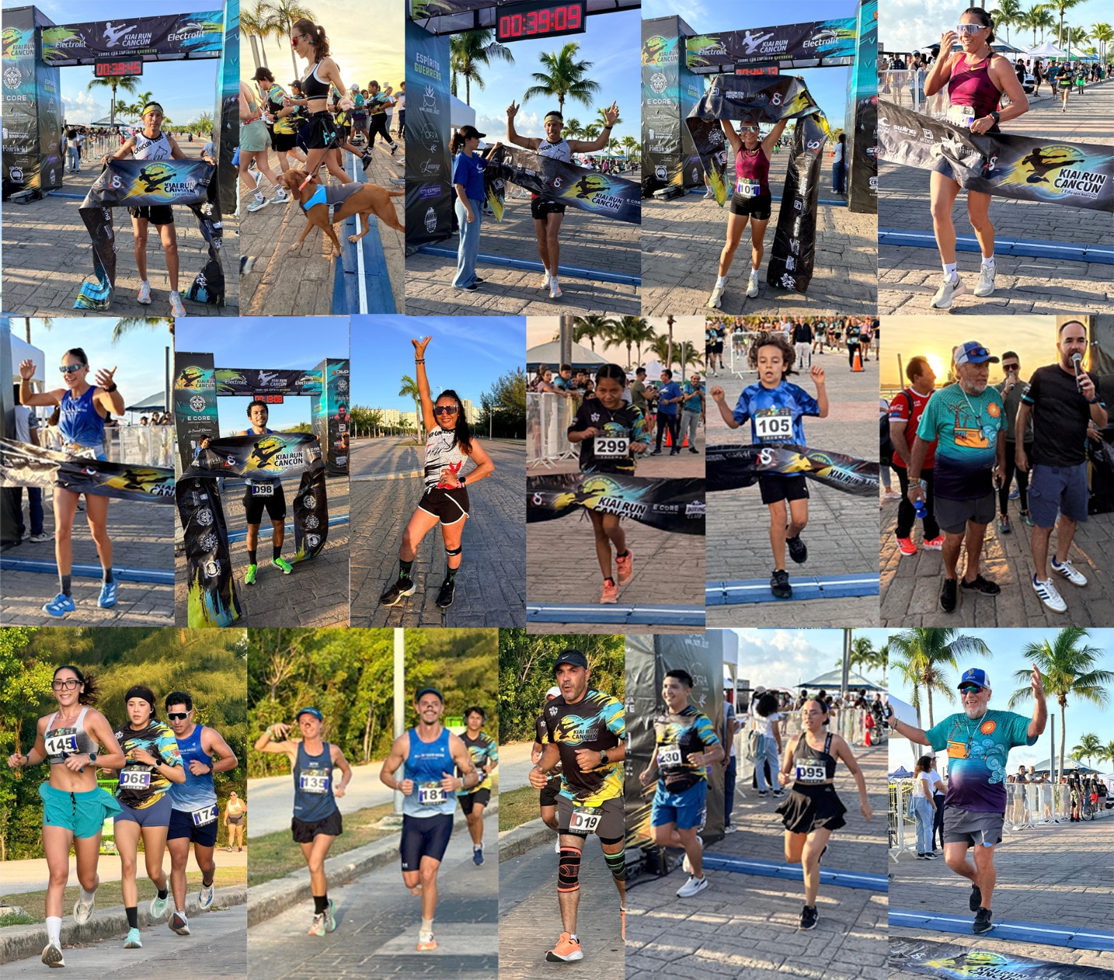 Rosa Cruz y Juan José Montes se llevan el triunfo en la primera Kiai Run Cancún