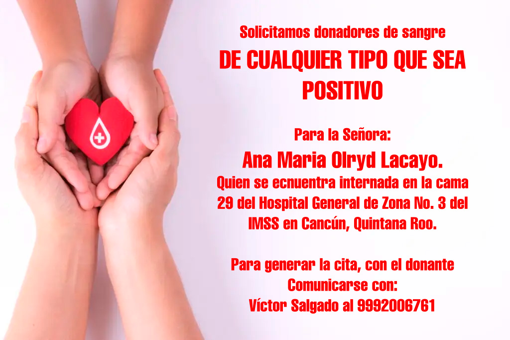 Solicitamos "Donadores de Sangre"