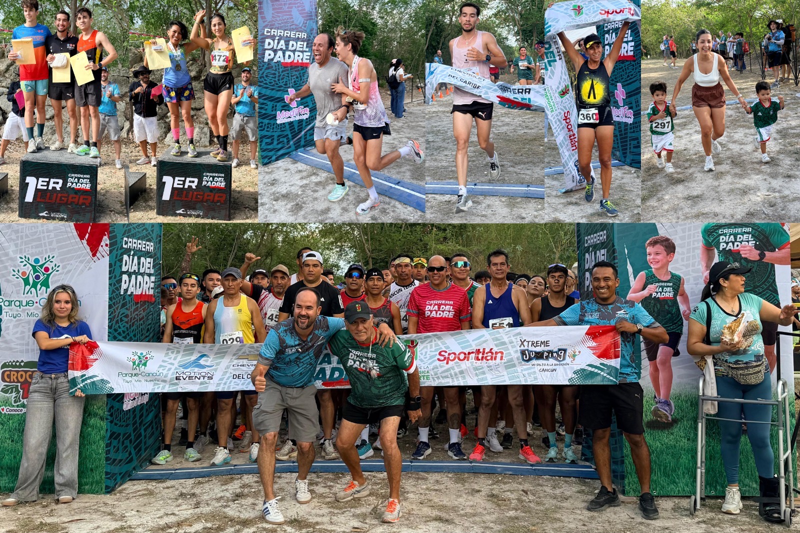 Emotividad y bicampeonato marcan la Carrera del Día del Padre en Cancún